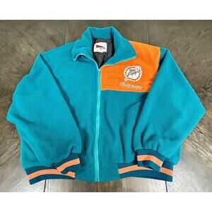 VTG 90s Miami Dolphins Multicolor Full Zip Fleece Pro Elite Jacket Size Large